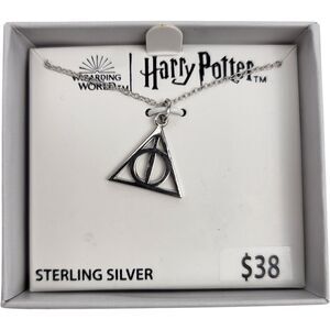 Harry Potter Deathly Hallows Silver Charm Necklace Sterling Silver